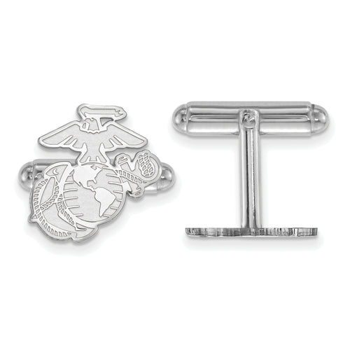 Sterling Silver Rh-Plat U.S. Marine Corps Cuff Link