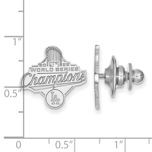 SS 2025 World Series Champions Los Angeles Dodgers Tie Tac showing measurements