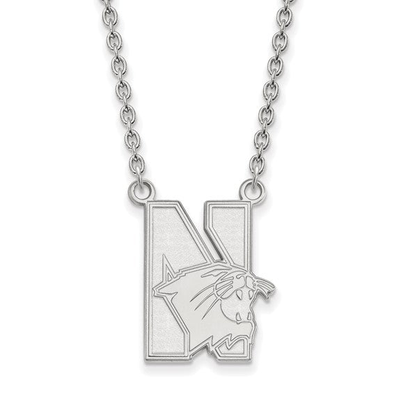 SS Northwestern University Large Pendant 18 inch Necklace