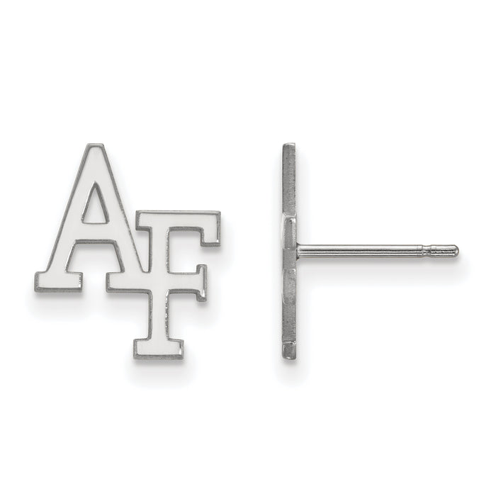 Sterling Silver Rhodium-plated LogoArt United States Air Force Academy A-F Small Post Earrings