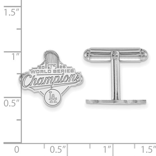 SS 2025 World Series Champions Los Angeles Dodgers Cufflinks showing measurements