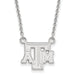 SS Texas A and M University T-A-M Small Pendant 18 inch Necklace