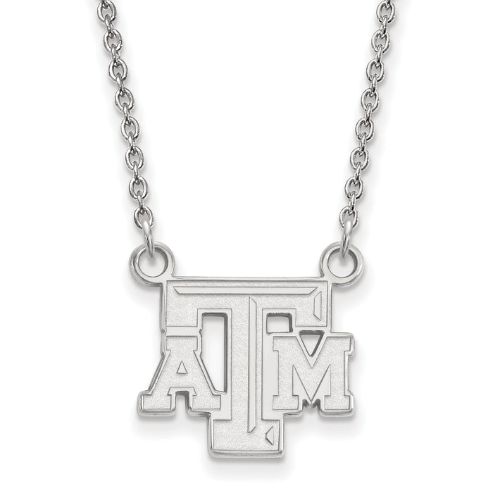 14kw Texas A and M University T-A-M Small Pendant 18 inch Necklace