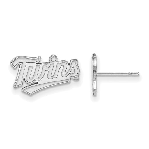 Crafted in 10k white gold, these Minnesota Twins-inspired post earrings spell "Twins" in a sleek design. With frontal and side views emphasizing sport and style, they're perfect for any fan seeking elegance.