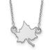 A 14k white gold necklace featuring a small Indiana State U interlocking IS pendant on a fine chain.