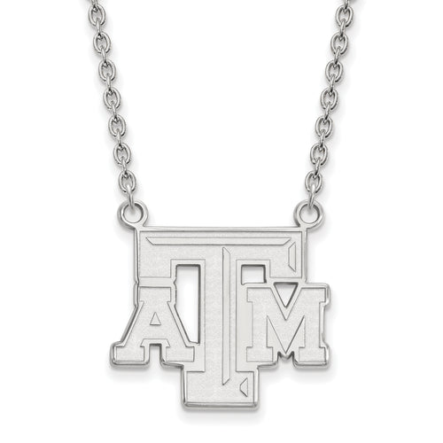 10kw Texas A and M University T-A-M Large Pendant 18 inch Necklace