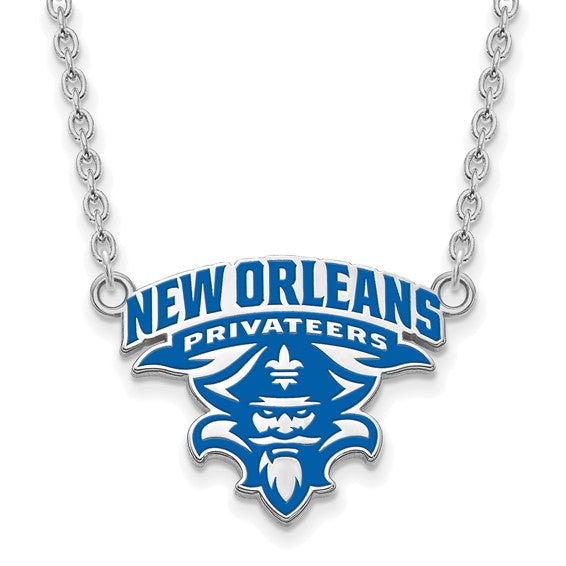 SS U of New Orleans Large Enamel Pendant w/Necklace