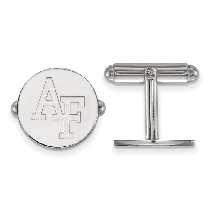 Sterling Silver Rhodium-plated LogoArt United States Air Force Academy A-F Cuff Links