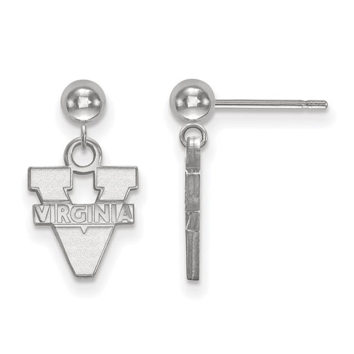 14kw University of Virginia Text Logo Dangle Ball Earrings