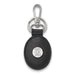 SS Rice University Black Leather Oval Key Chain