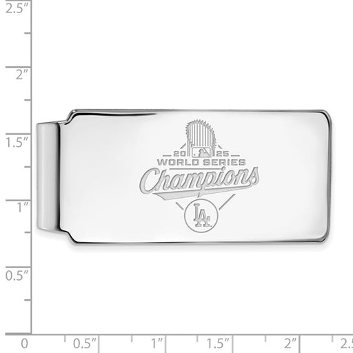 SS 2025 World Series Champions Los Angeles Dodgers Money Clip showing measurements