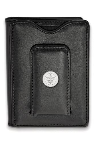 SS NHL Winnipeg Jets Black Leather Money Clip Wallet