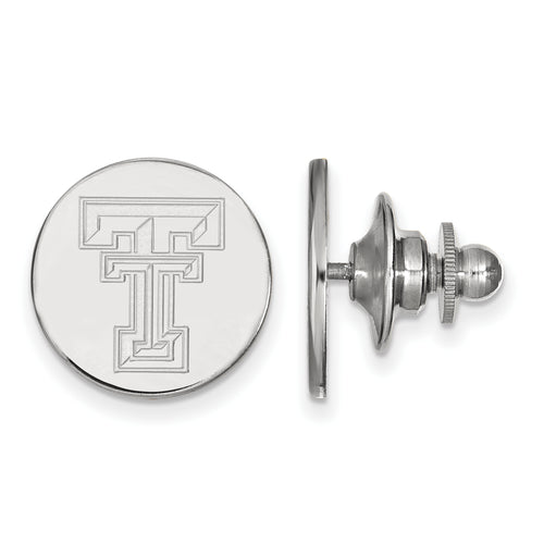 14k White Gold LogoArt Texas Tech University T-T Lapel Pin