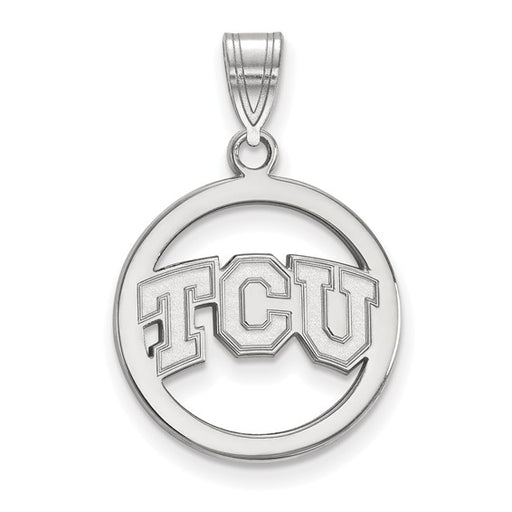 SS Texas Christian University Med TCU Pendant in Circle