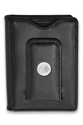 Sterling S. NHL Chicago Blackhawks Black Leather Wallet