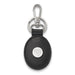 SS West Virginia University Black Leather Oval Key Chain