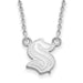 Sterling Silver Rhod-pltd NHL LogoArt Seattle Kraken Pendant Necklace