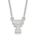 14k White Gold LogoArt Texas Tech University T-T Small Pendant 18 inch Necklace