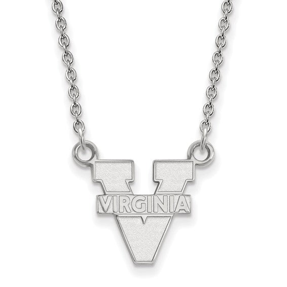 14kw University of Virginia Small Text Logo Pendant w/Necklace