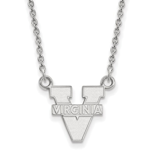 14kw University of Virginia Small Text Logo Pendant w/Necklace