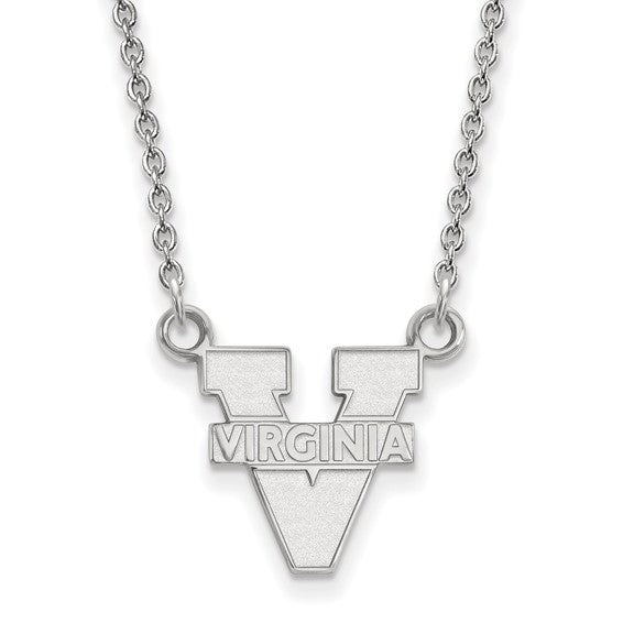 14kw University of Virginia Small Text Logo Pendant w/Necklace