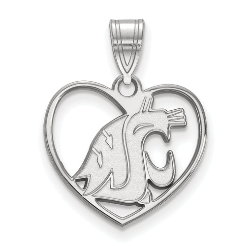 SS Washington State University Cougar Heart Pendant