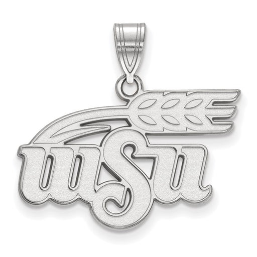 14kw White Gold Wichita State University W-S-U Large Pendant