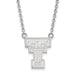 14k White Gold LogoArt Texas Tech University T-T Large Pendant 18 inch Necklace