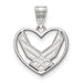 Sterling Silver Rhodium-plated LogoArt U.S. Air Force Heart Pendant