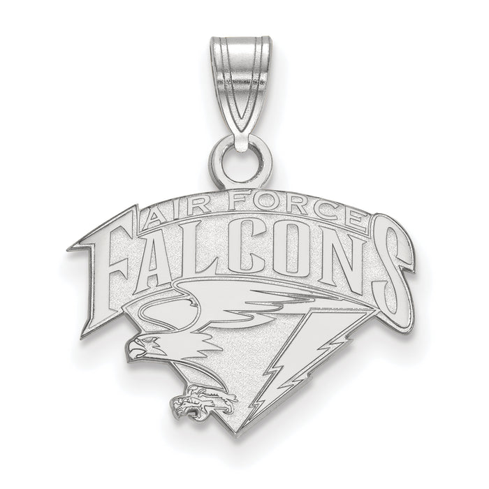 Sterling Silver Rhodium-plated LogoArt United States Air Force Academy Falcons Small Pendant