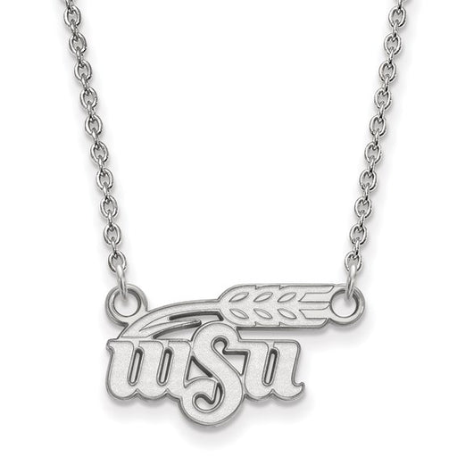 10kw White Gold Wichita State University W-S-U Small Necklace