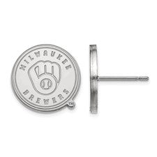 SS MLB  Milwaukee Brewers Small Disc Earrings