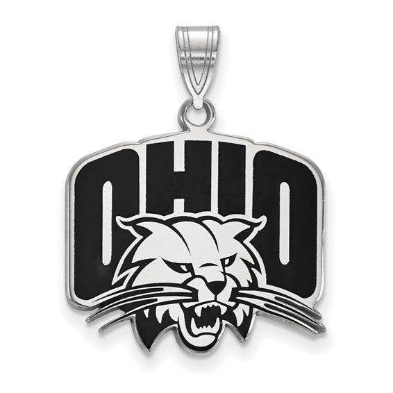 SS Ohio University Large Enamel Logo Pendant