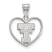 Sterling Silver Rhodium-plated LogoArt Texas Tech University T-T Heart Pendant