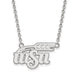 10kw White Gold Wichita State University W-S-U Large 18 inch Necklace