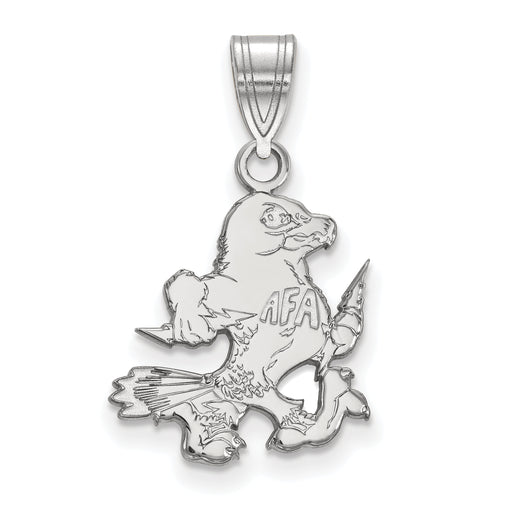 Sterling Silver Rhodium-plated LogoArt United States Air Force Academy Falcon Medium Pendant