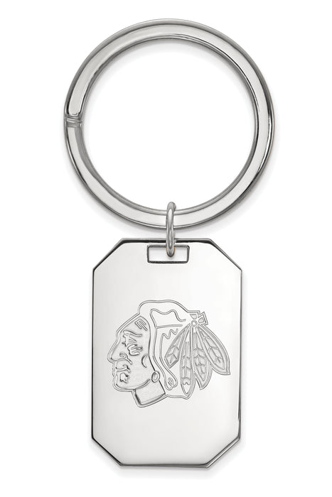 Sterling Silver NHL LogoArt Chicago Blackhawks Key Chain