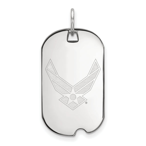 Sterling Silver Rhodium-plated LogoArt U.S. Air Force Small Dog Tag Pendant