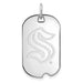 10k White Gold NHL LogoArt Seattle Kraken Small Dog Tag Pendant