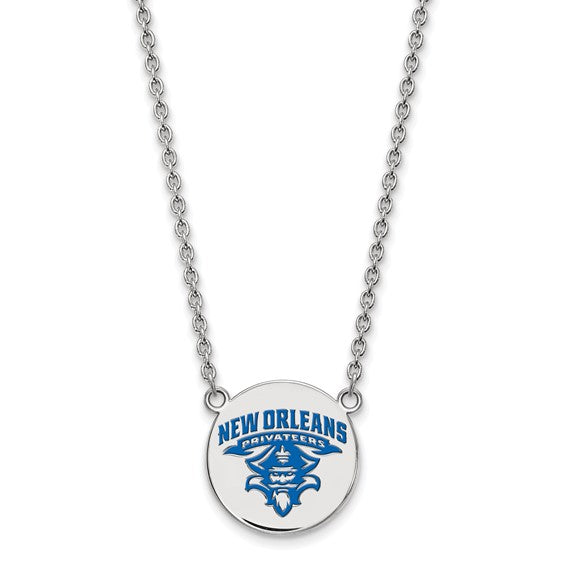 SS University of New Orleans Large Enamel Disc Necklace
