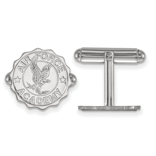 Sterling Silver Rhodium-plated LogoArt United States Air Force Academy Crest Cuff Links