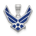 Sterling Silver Rhodium-plated LogoArt U.S. Air Force Large Enameled Pendant