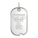 10k White Gold LogoArt Texas Tech University T-T Small Dog Tag Pendant