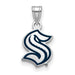 Sterling Silver Rhod-plated NHL LogoArt Seattle Kraken Enamel Pendant