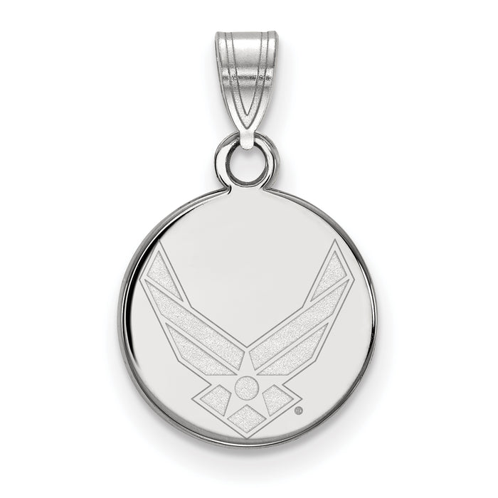 Sterling Silver Rhodium-plated LogoArt U.S. Air Force Small Disc Pendant