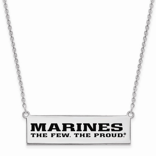 Sterling Silver Rh-Plat U.S. Marine Corps Epoxied The Few. The Proud. Bar N