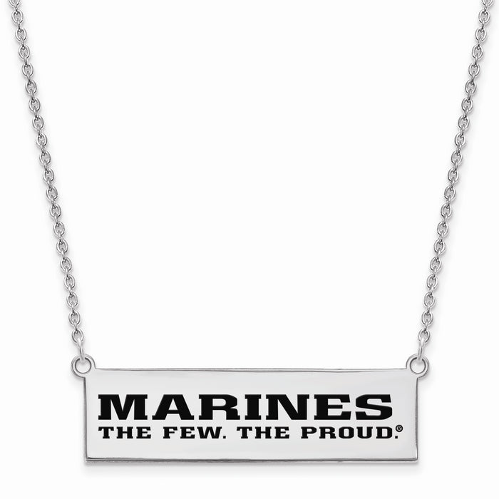 Sterling Silver Rh-Plat U.S. Marine Corps Epoxied The Few. The Proud. Bar N