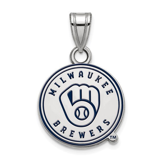 SS MLB  Milwaukee Brewers Medium Enamel Logo Pendant