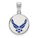 Sterling Silver Rhodium-plated LogoArt U.S. Air Force Medium Enameled Disc Pendant