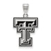 Sterling Silver Rhodium-plated LogoArt Texas Tech University T-T Large Enameled Pendant